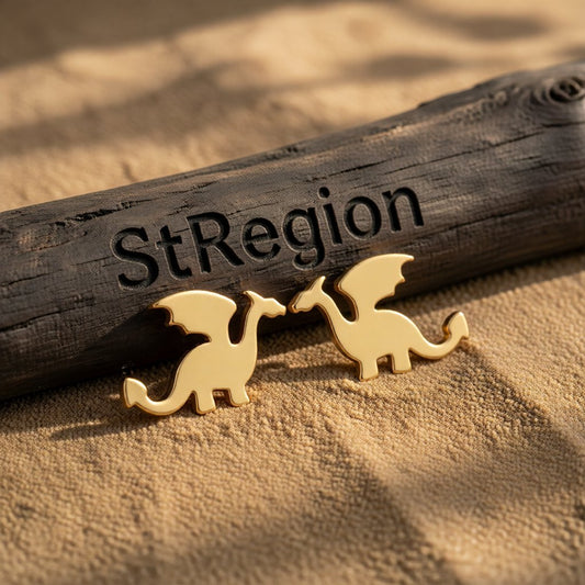 18K Gold-Plated Dragon Stud Earrings