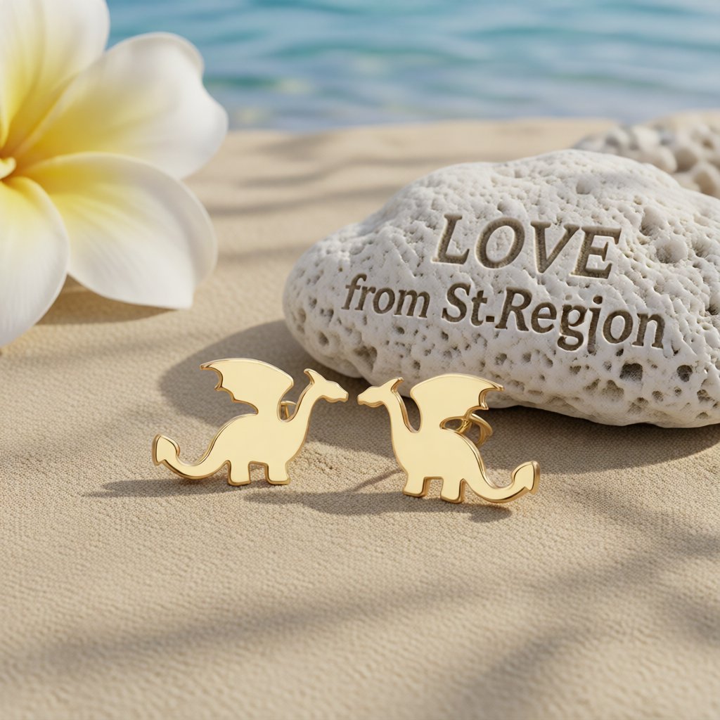 18K Gold-Plated Dragon Stud Earrings