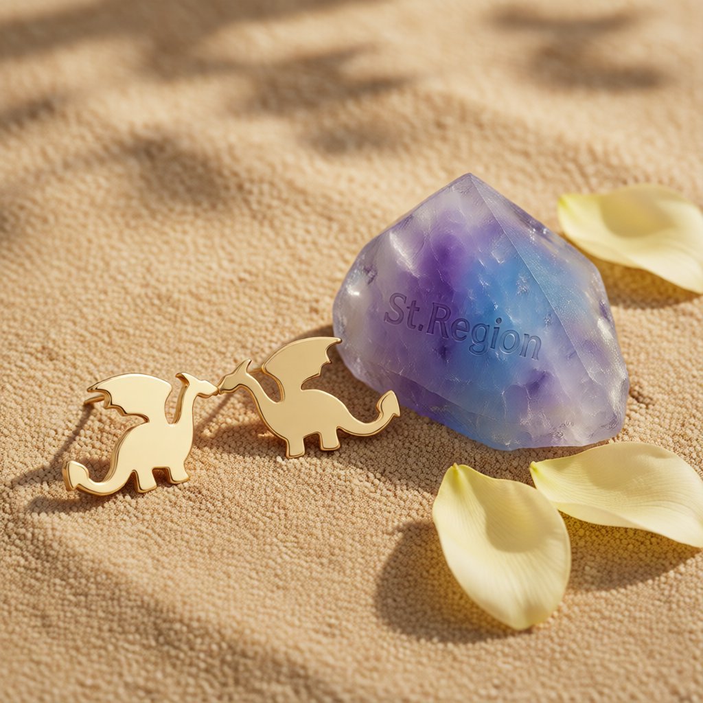 18K Gold-Plated Dragon Stud Earrings