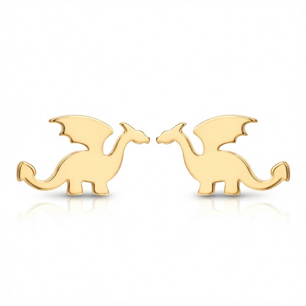 18K Gold-Plated Dragon Stud Earrings