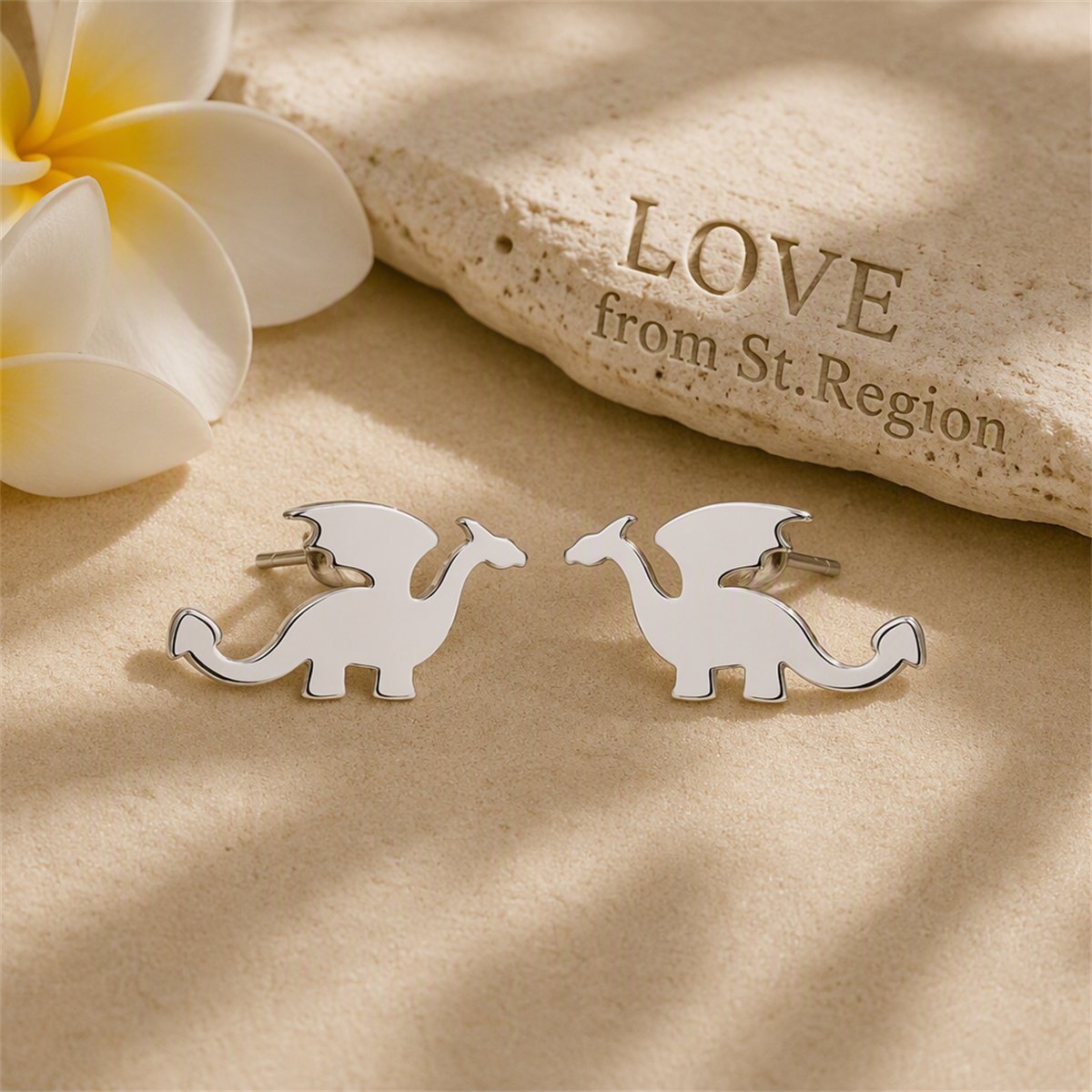 Silver-Plated Dragon Stud Earrings, cubic zirconia stud earrings for women, elegant gift for her, lifestyle look