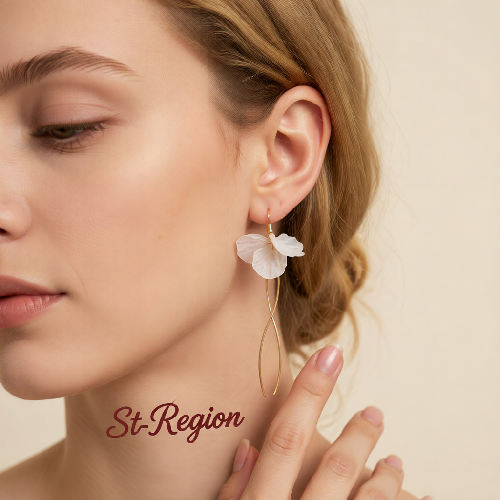 White Acrylic & 18K Gold-Plated Petals Tassel Drop Earrings