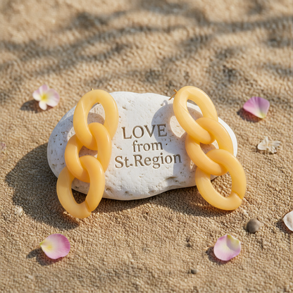 Yellow Resin & Silver-Plated Curb Chain Drop Earrings