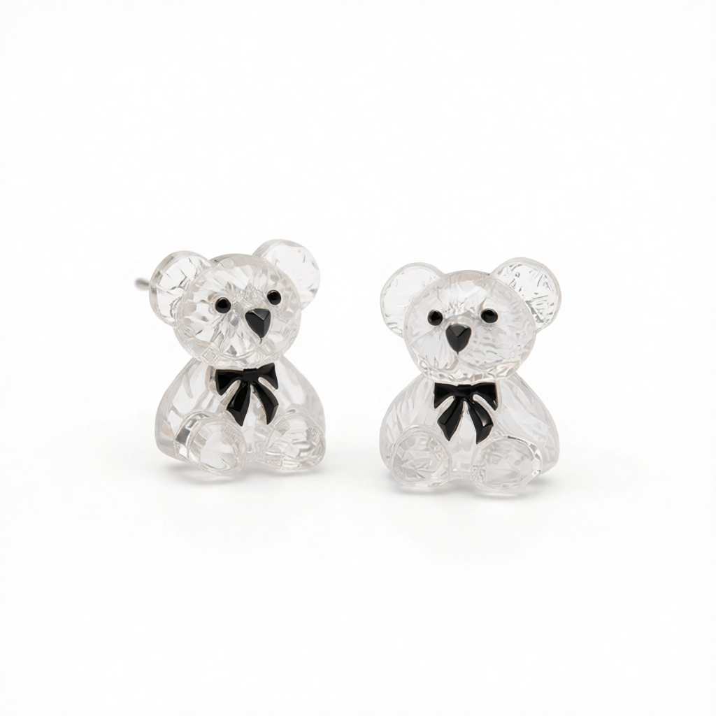 Resin Bear Stud Earrings