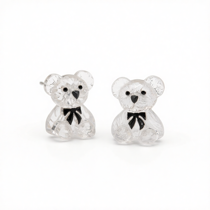 Resin Bear Stud Earrings