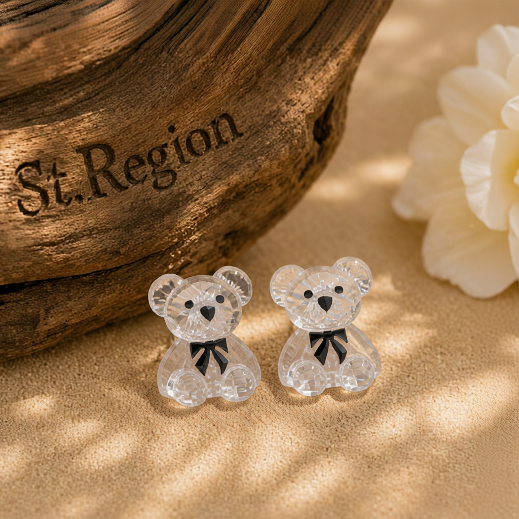 Resin Bear Stud Earrings