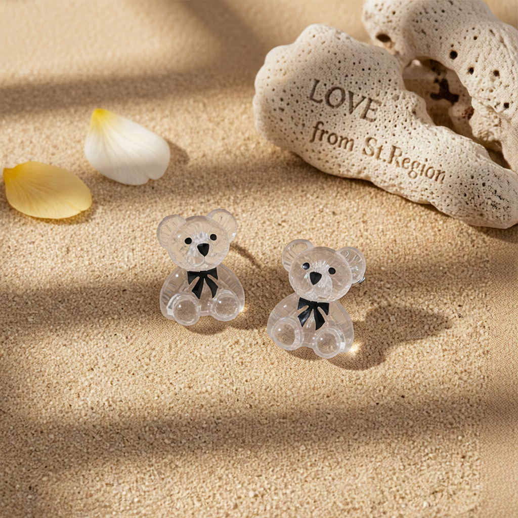 Resin Bear Stud Earrings