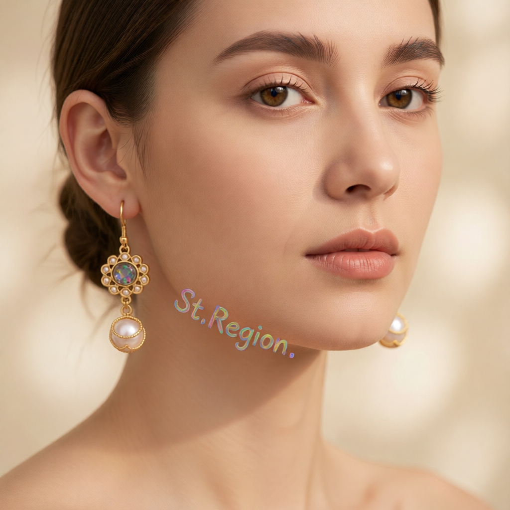 Pearl & Resin 18K Gold-Plated Flower Drop Earrings