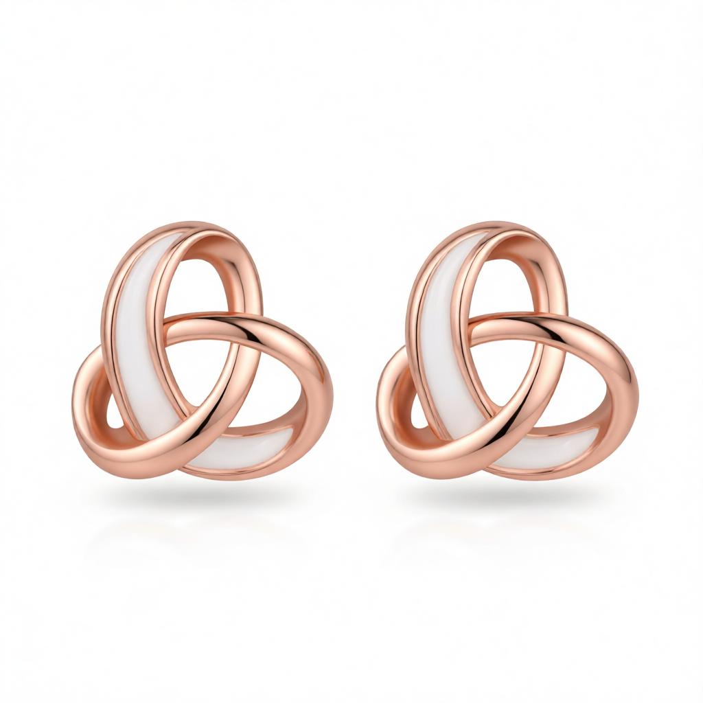 18K Rose Gold-Plated Celtic Knot Stud Earrings