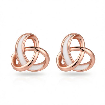 18K Rose Gold-Plated Celtic Knot Stud Earrings