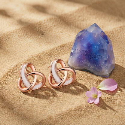 18K Rose Gold-Plated Celtic Knot Stud Earrings