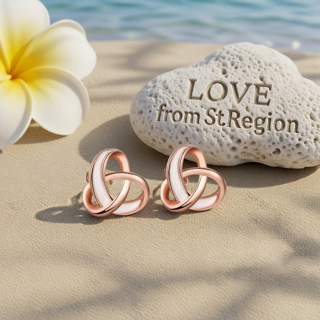 18K Rose Gold-Plated Celtic Knot Stud Earrings