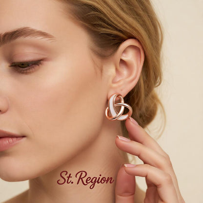 18K Rose Gold-Plated Celtic Knot Stud Earrings