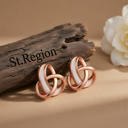 18K Rose Gold-Plated Celtic Knot Stud Earrings
