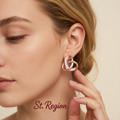18K Rose Gold-Plated Celtic Knot Stud Earrings