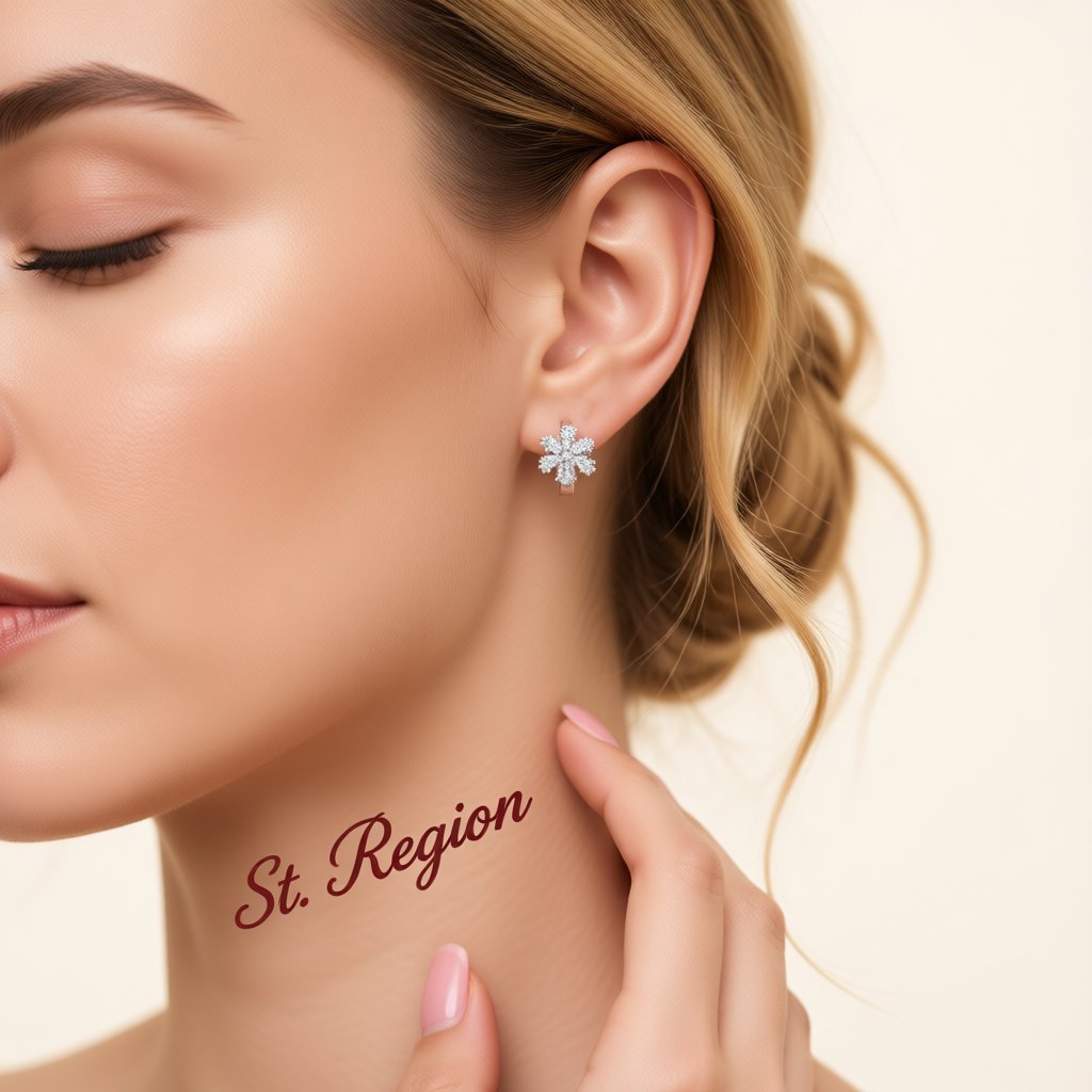 Cubic Zirconia and Silver-Plated Snowflake Huggie Earrings, silver huggie earrings, elegant gift for her, styled look