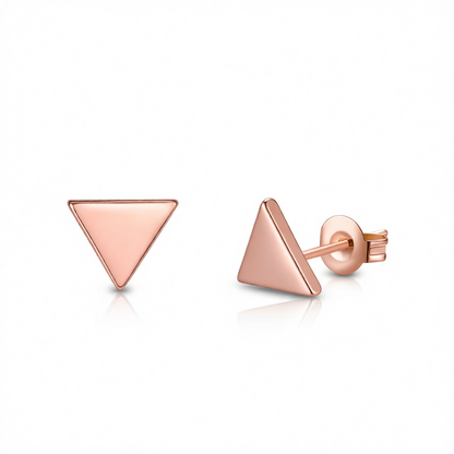 18K Rose Gold-Plated Triangle Stud Earrings