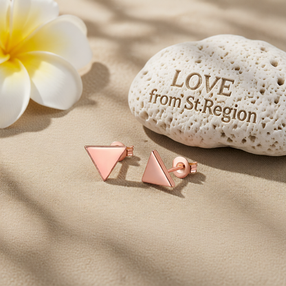 18K Rose Gold-Plated Triangle Stud Earrings