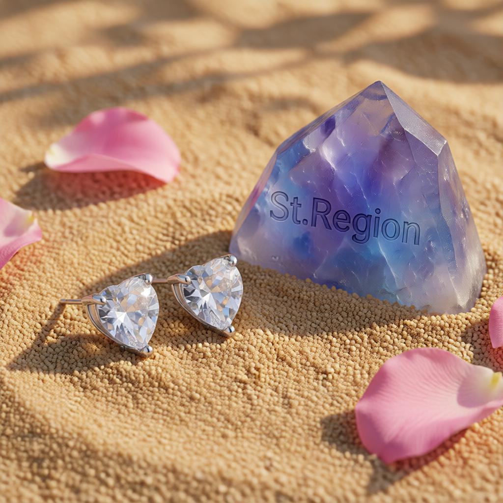 Crystal & Silver-Plated Heart Stud Earrings