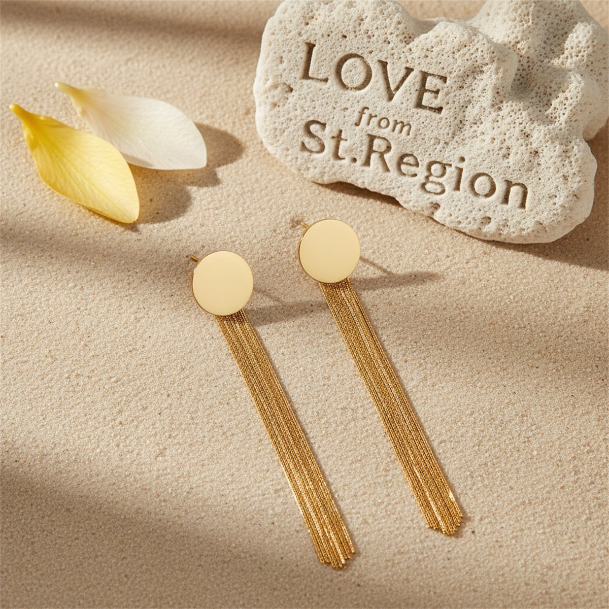18K Gold-Plated Round Tassel Drop Earrings, gold drop earrings for women, everyday style, lifestyle look