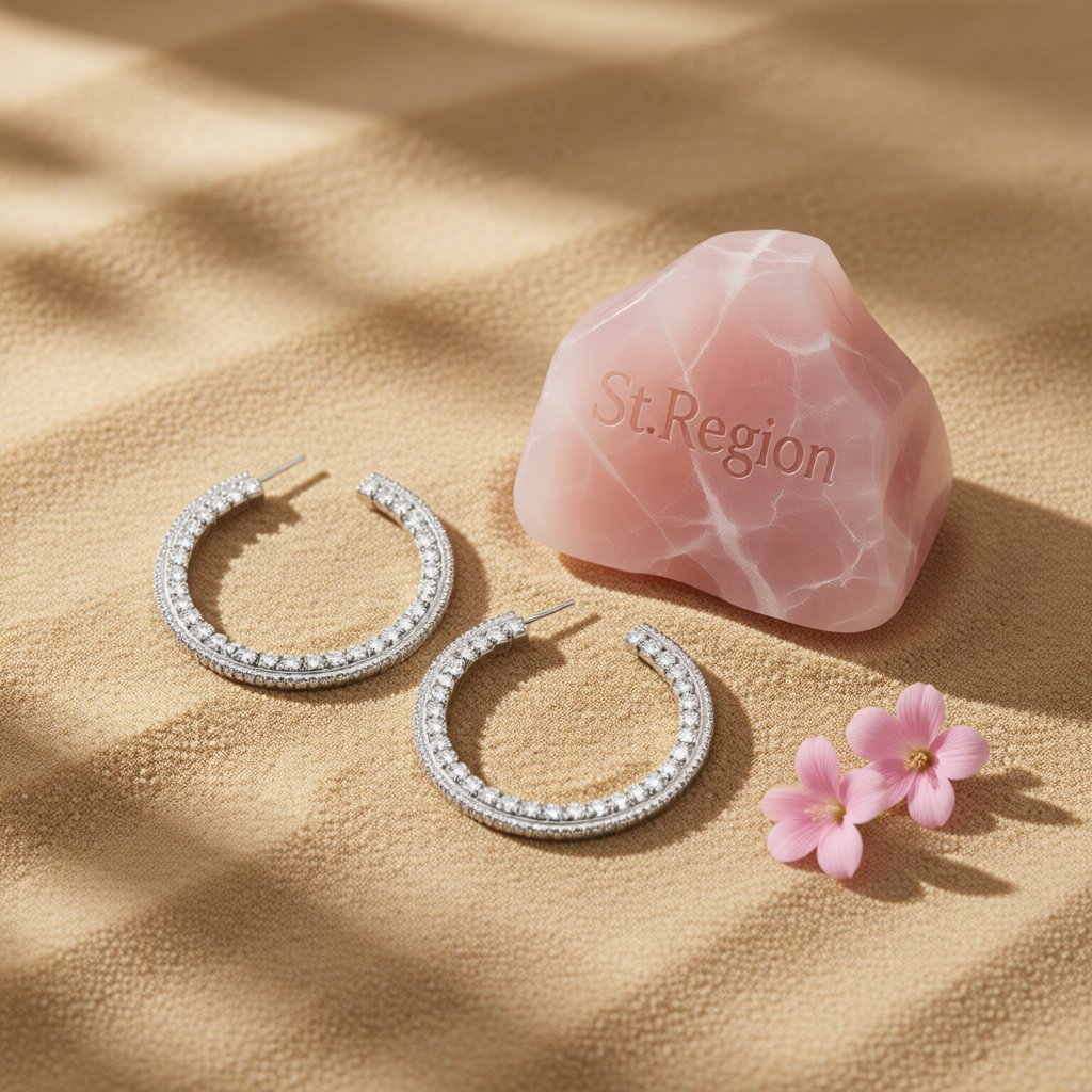 Cubic Zirconia and Silver-Plated Hoop Earrings, silver hoop earrings for women, elegant gift for her, detail close-up