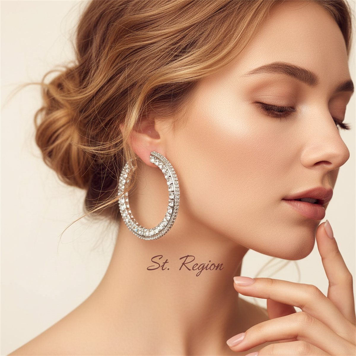 Cubic Zirconia and Silver-Plated Hoop Earrings, silver hoop earrings for women, elegant gift for her, styled look