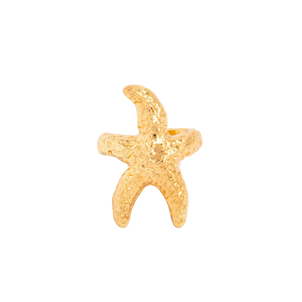 Goldtone Textured Starfish Ear Cuff
