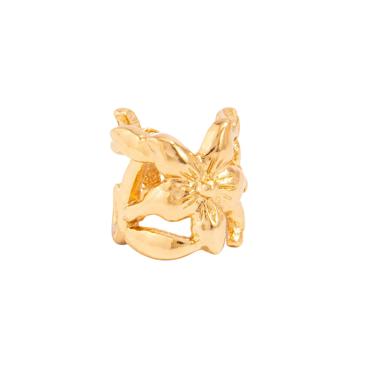 Goldtone Open Flower Ear Cuff