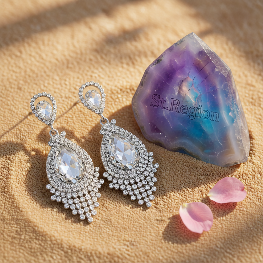 Clear Pear Crystal & Cubic Zirconia Drop Earrings