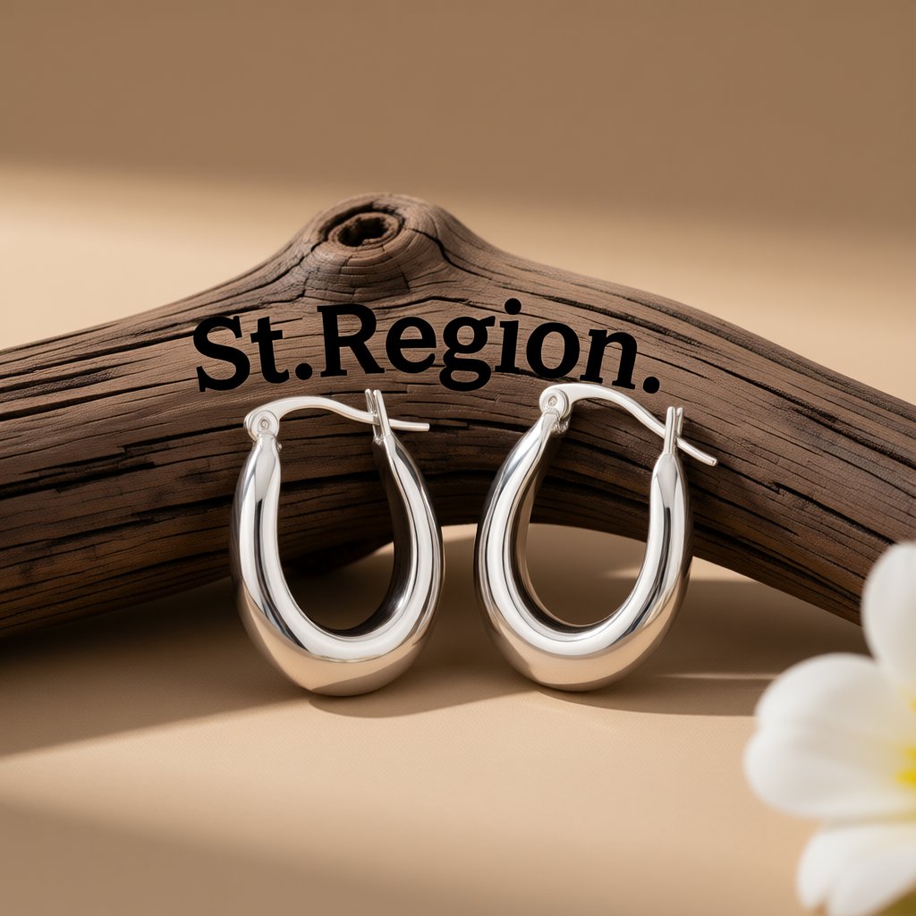 Silver-Plated Graduated Hoop Earrings, silver huggie earrings, everyday style, front view