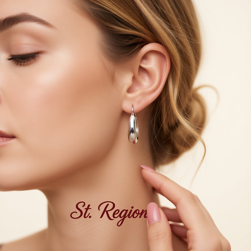 Silver-Plated Graduated Hoop Earrings, silver huggie earrings, everyday style, styled look