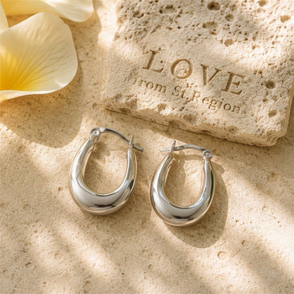 Silver-Plated Graduated Hoop Earrings, silver huggie earrings, everyday style, lifestyle look
