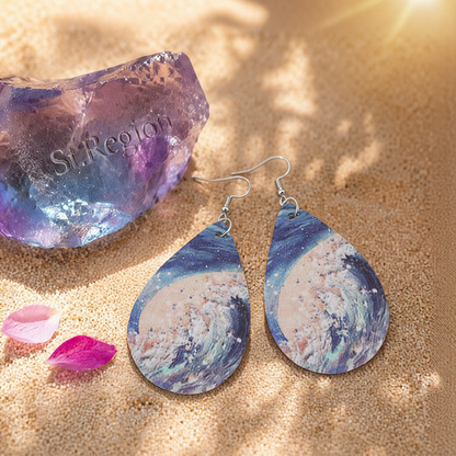 Blue & Beige Tide Drop Earrings