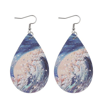 Blue & Beige Tide Drop Earrings