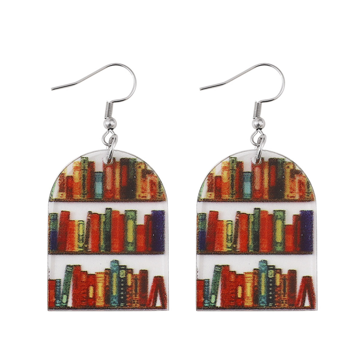 Red & Yellow Bookcase Drop Earrings