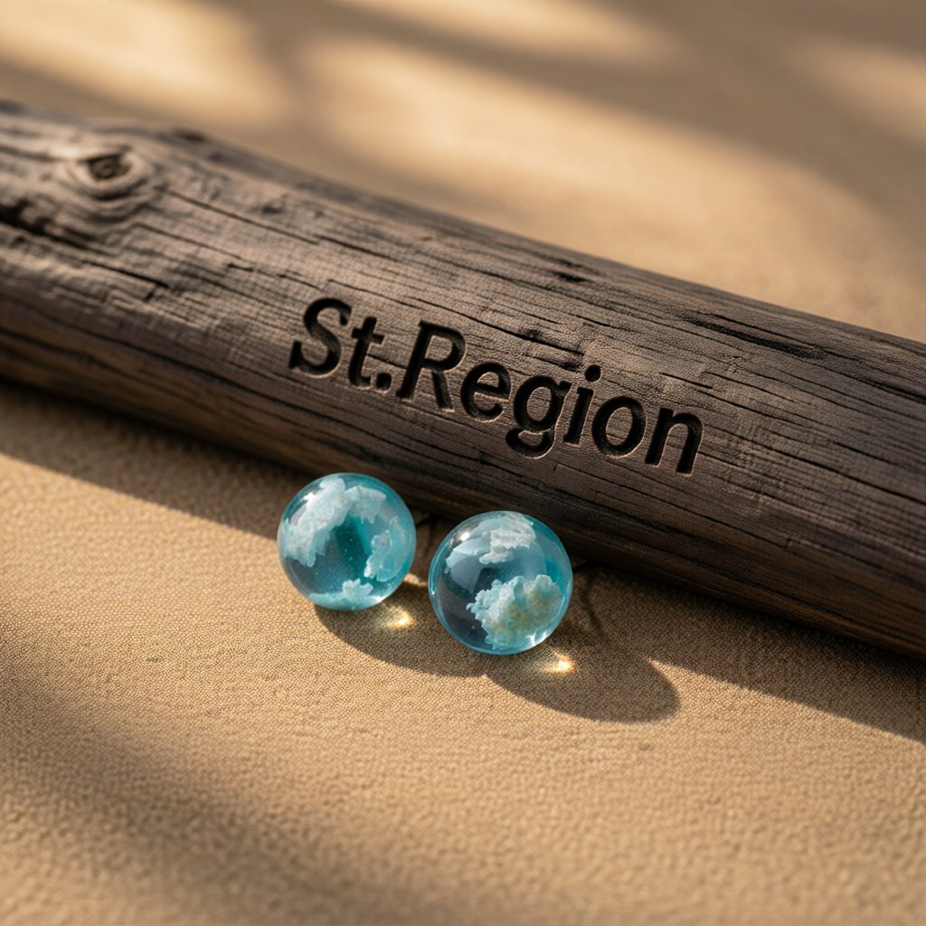 Blue and White Cloud Ball Stud Earrings, stud earrings for women, vintage-inspired design, front view