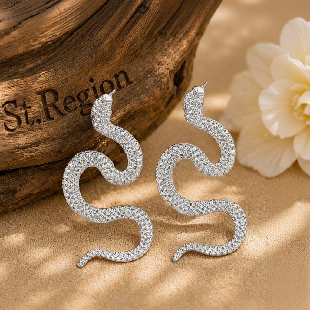 Silver-Plated Snake Drop Earrings