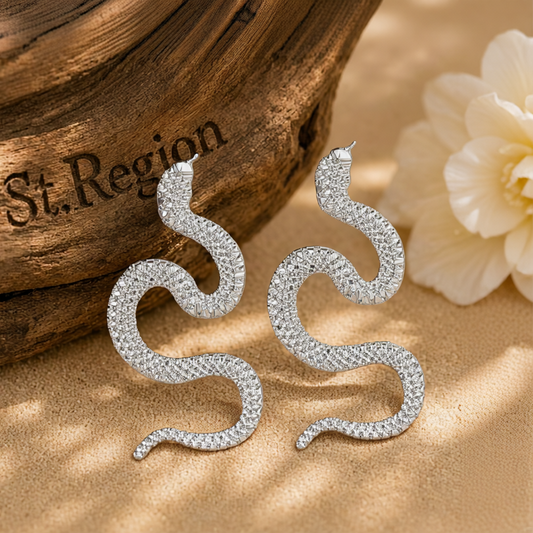 Silver-Plated Snake Drop Earrings