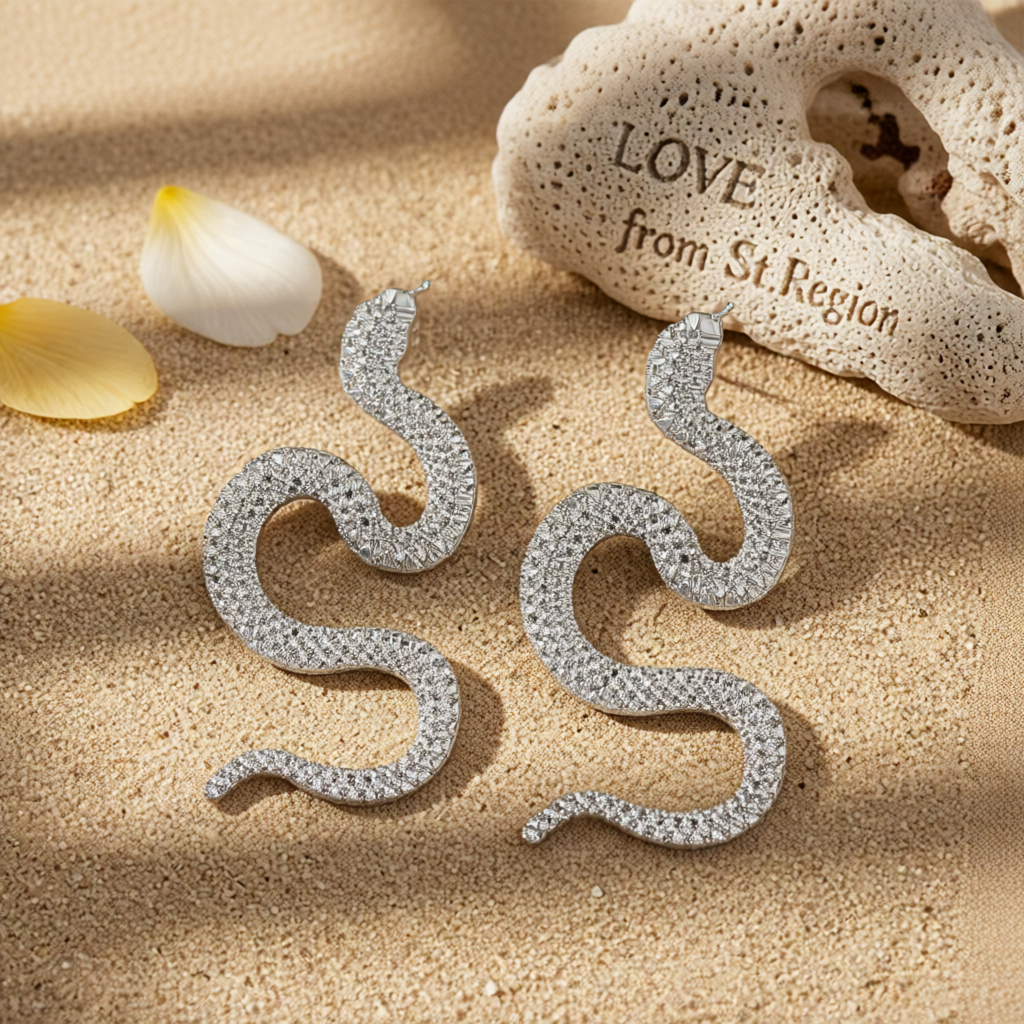 Silver-Plated Snake Drop Earrings