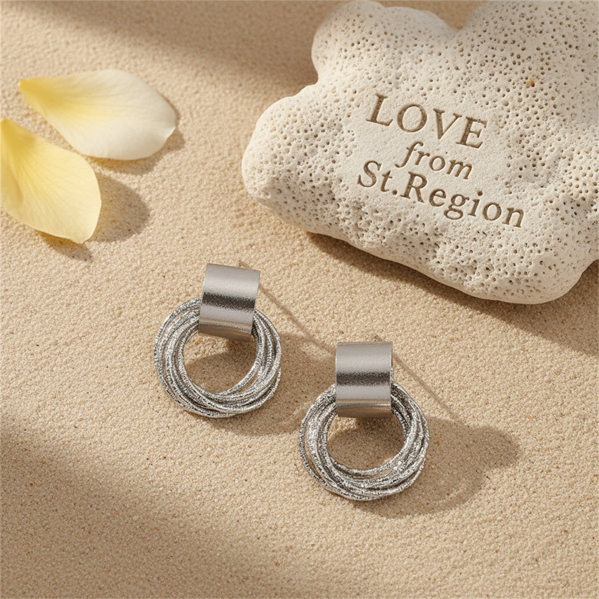 Silver-Plated Multi-Hoop Stud Earrings, cubic zirconia stud earrings for women, elegant gift for her, lifestyle look