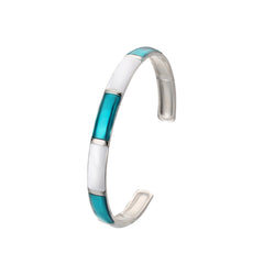 Blue Enamel & Silver-Plated Cuff