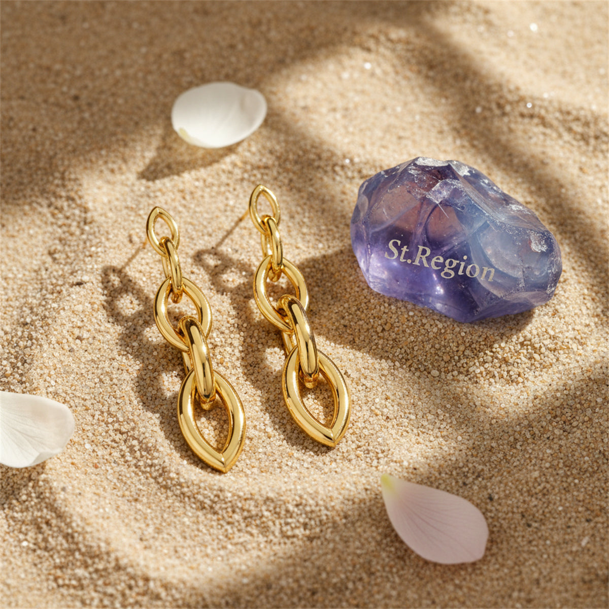 18K Gold-Plated Chain Drop Earrings