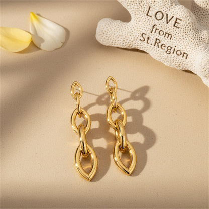 18K Gold-Plated Chain Drop Earrings