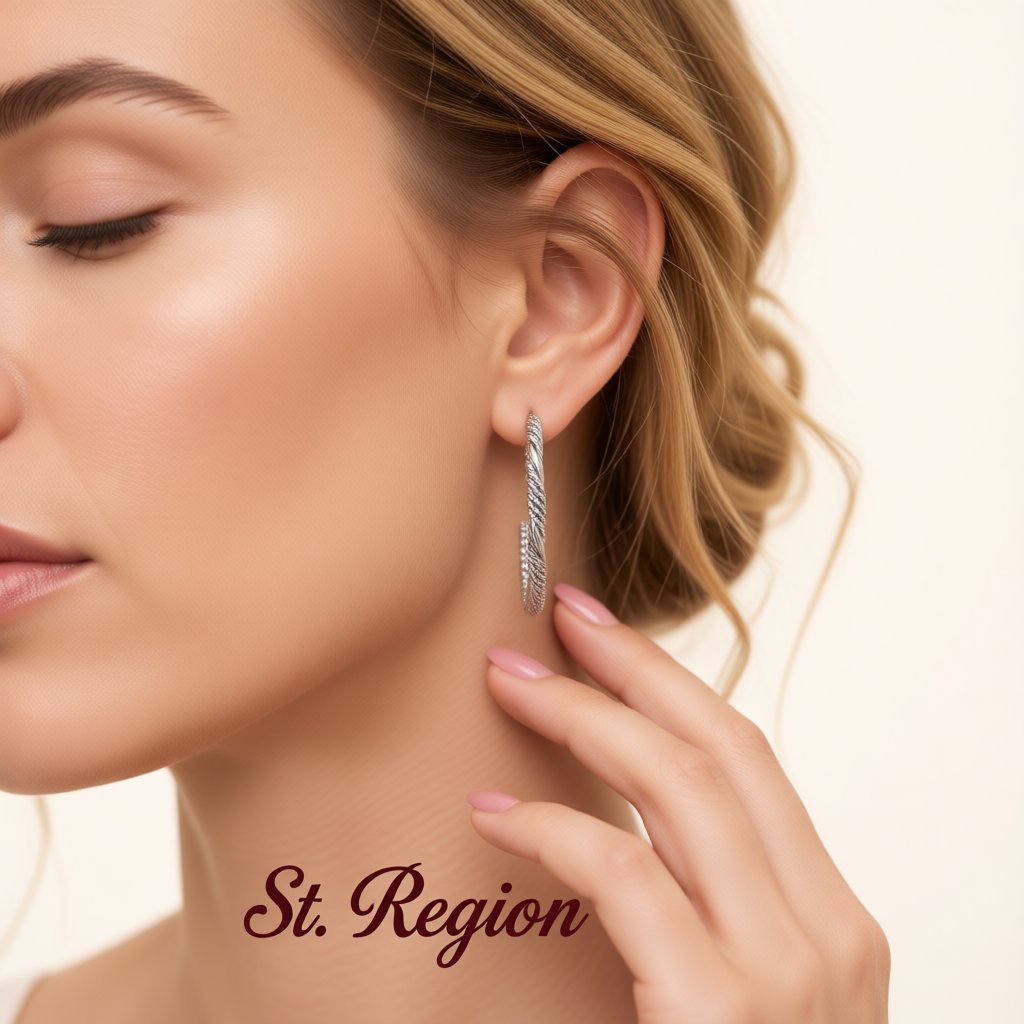Silver-Plated Twine Hoop Earrings, silver hoop earrings for women, dainty minimalist design, styled look