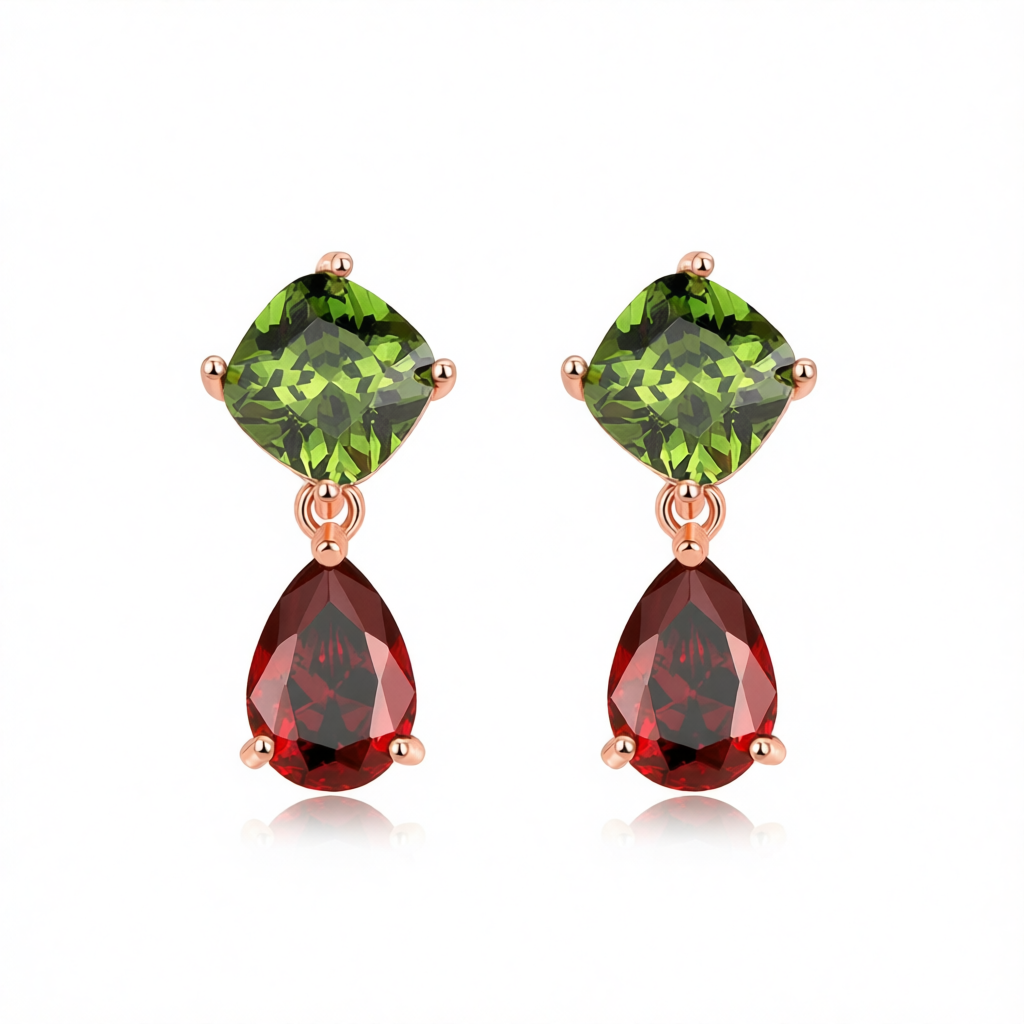 Crystal & 18K Rose Gold-Plated Teardrop Earrings