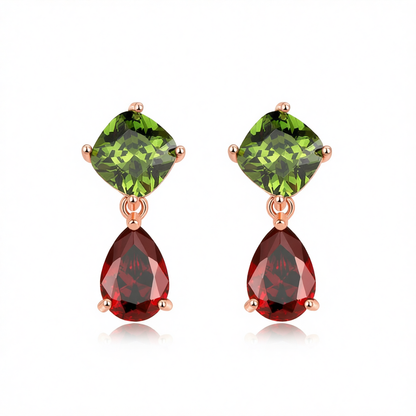 Crystal & 18K Rose Gold-Plated Teardrop Earrings