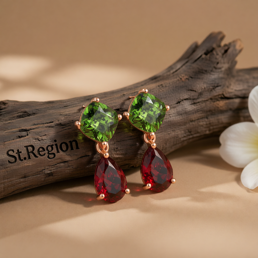 Crystal & 18K Rose Gold-Plated Teardrop Earrings
