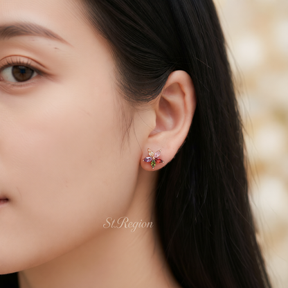 Jewel-Tone Crystal & 18K Rose Gold-Plated Star Earrings