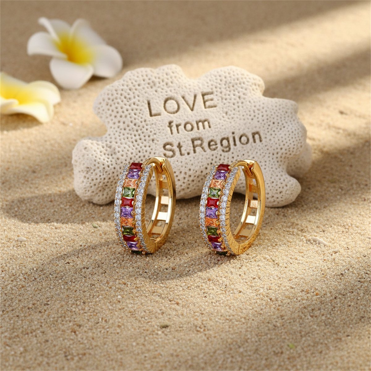 Crystal and Cubic Zirconia Princess Huggie Earrings, huggie earrings, everyday style, lifestyle look