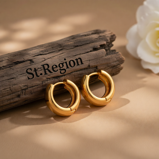 18K Gold-Plated Circle Huggie Earring